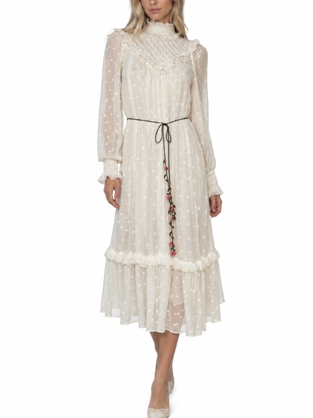 Zimmermann Women’s Boho Chiffon High Neck Dress
